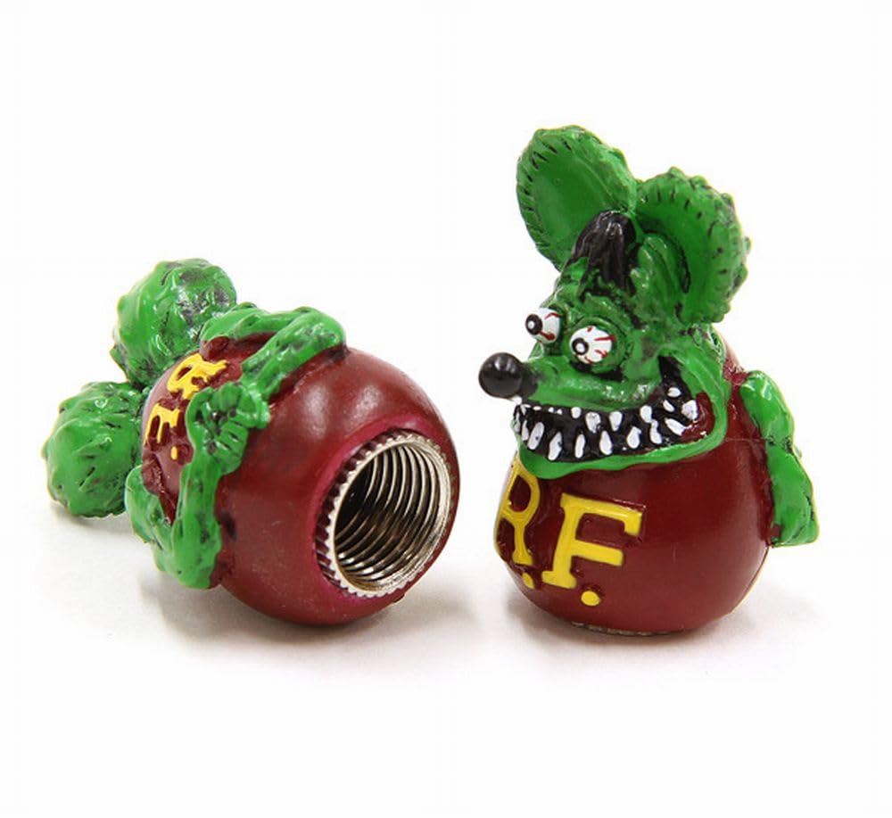 

MOONEYES Rat Fink Air Valve Set of 2 Caps, Green, (AC-RAF280GR-MON) зелёный