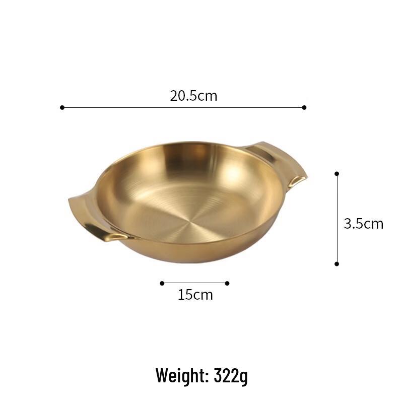 

ZISIZ 20cm Golden Double-Ear Serving Plate