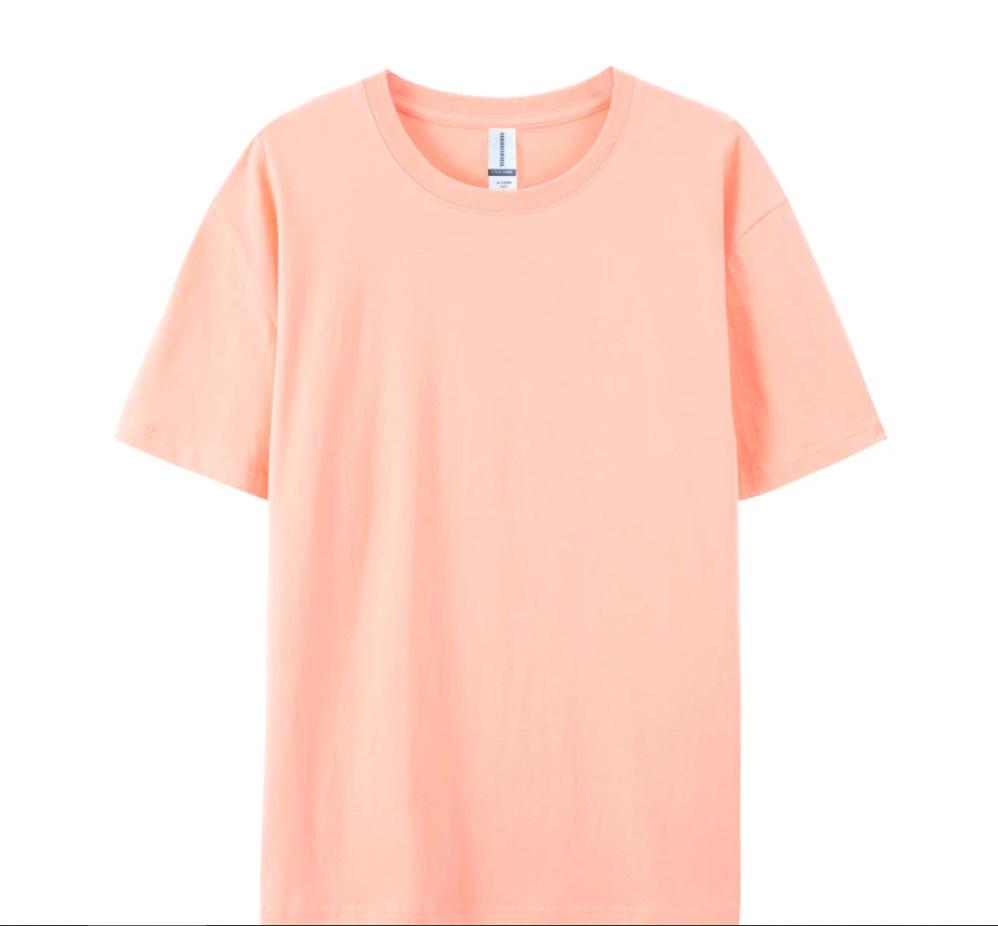 Unisex 180g Combed Cotton Crew Neck T-Shirt: Loose Fit, Solid Color, Short Sleeve, Print-Ready.