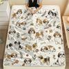 1PC Cute Dog Print Flannel Blanket, High Quality All Seasons, Home Decor, Warmth and Comfort, Perfect for Christmas Gifts
