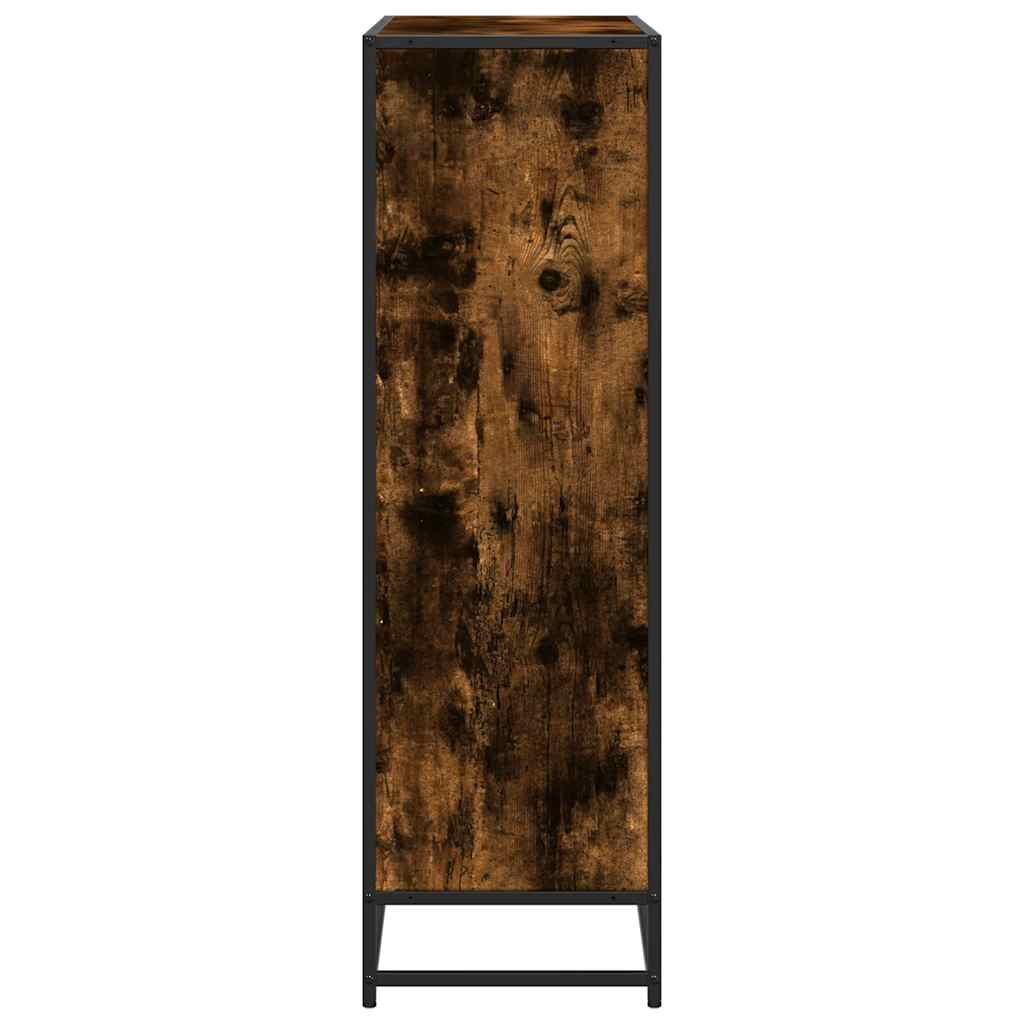 Bookshelf Smoked Oak 97.5x33x107.5 cm Wood Based Panel and Metal