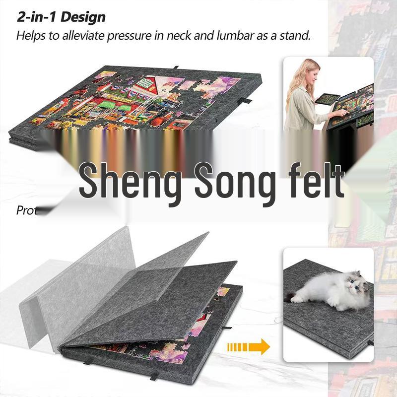 Portable Puzzle Felt Board with Stand and Cover