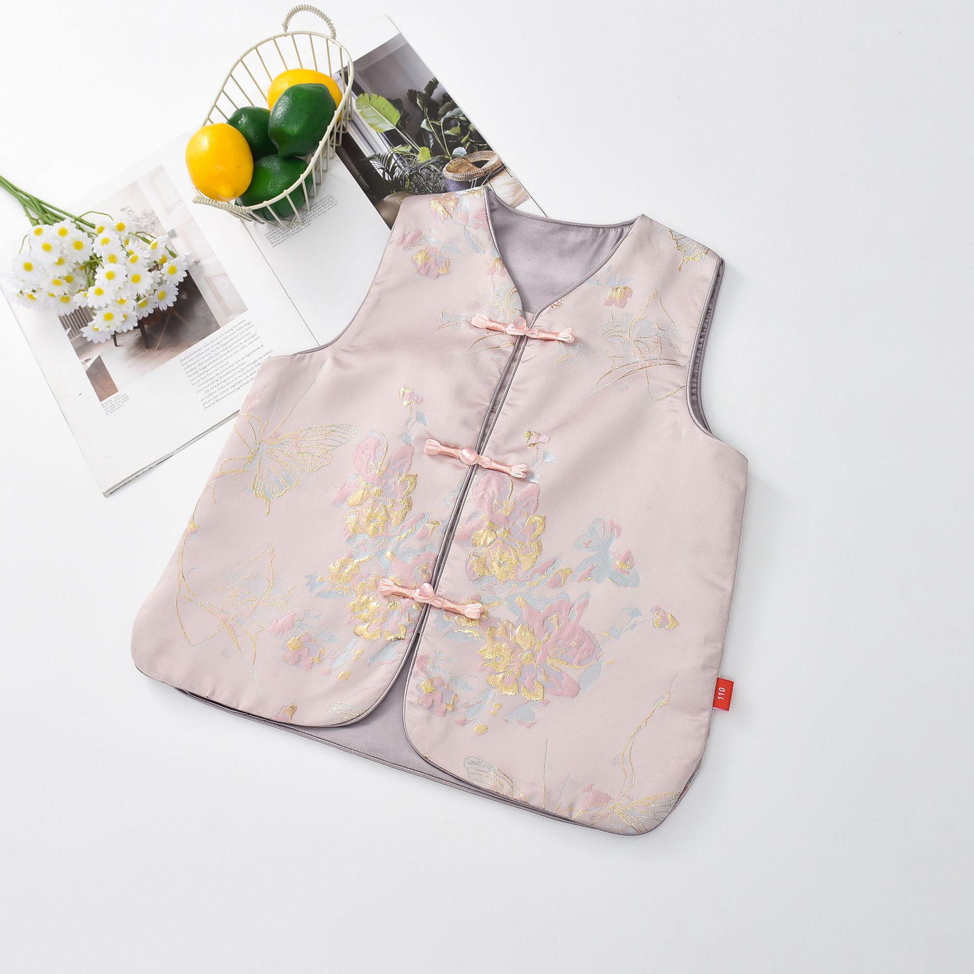 

2025 Spring Women s Improved Tang Suit Vest with Pan Buckle 110cm