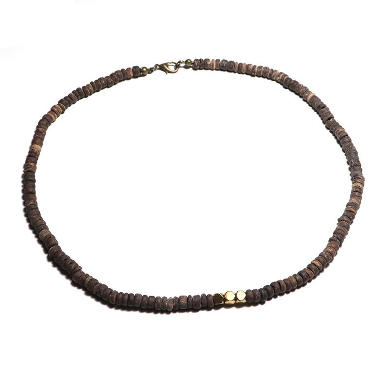 Minimalistisches Herrenhalskette Natürliches Wengeholz Kragen Freund Geschenk 4/6/8mm Scheibenperlen Erkek Kolye Halsketten Zubehör Choker Collier