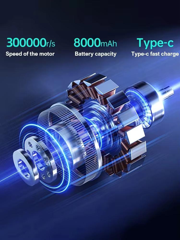 X9 Turbo Jet Gebläse Staubsauger 300000 U/min Hohe Geschwindigkeit Luftgebläse Kabelloser Druckluftstaubentferner zur Staubentfernung