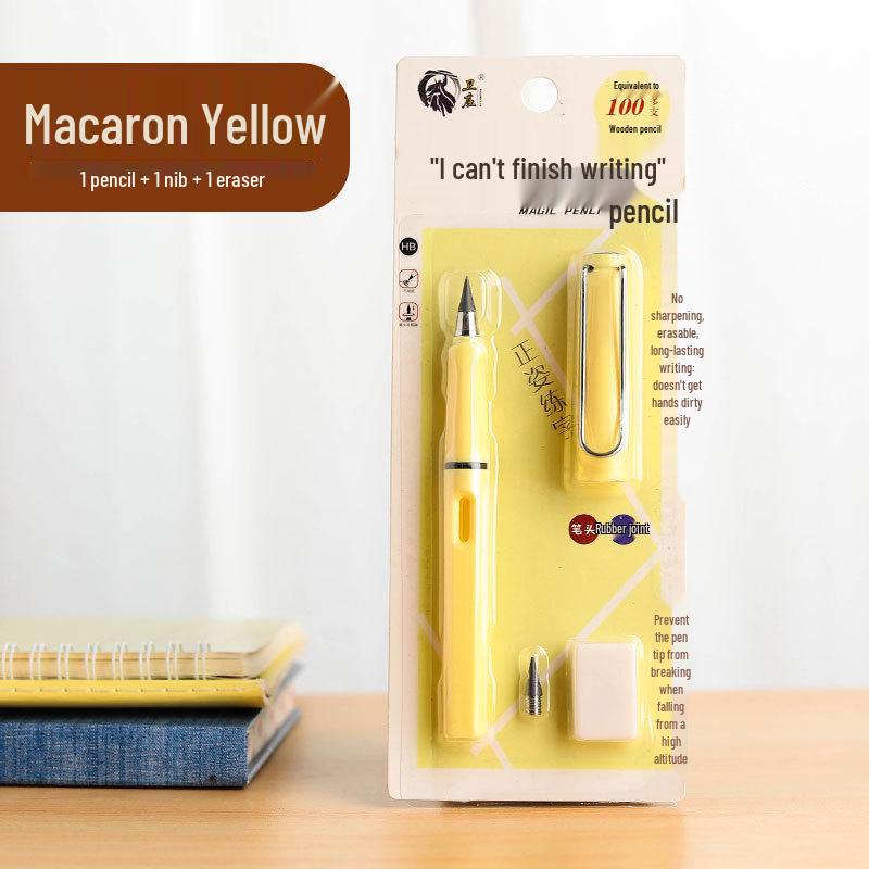 Eternal Pencil: No-Sharpen, Erasable, Break-Resistant Lead, Inkless, Ideal for Sketching & Correcting Writing Posture (Student Set)