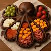 Octopus Charcuterie Platter Kitchen Serving Board with Wooden Handle for Cheese Meat Fruit Display