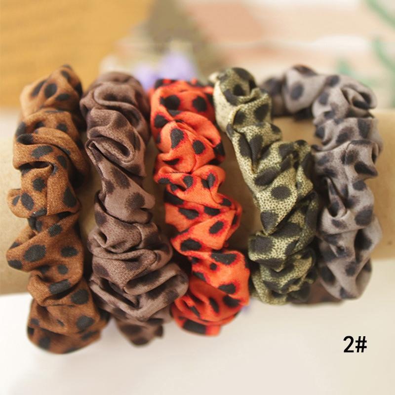10 Pcs   Girl Elastic Hairband Polka Dot Printed Scrunchie Hair Rope Heairwear 10PCS