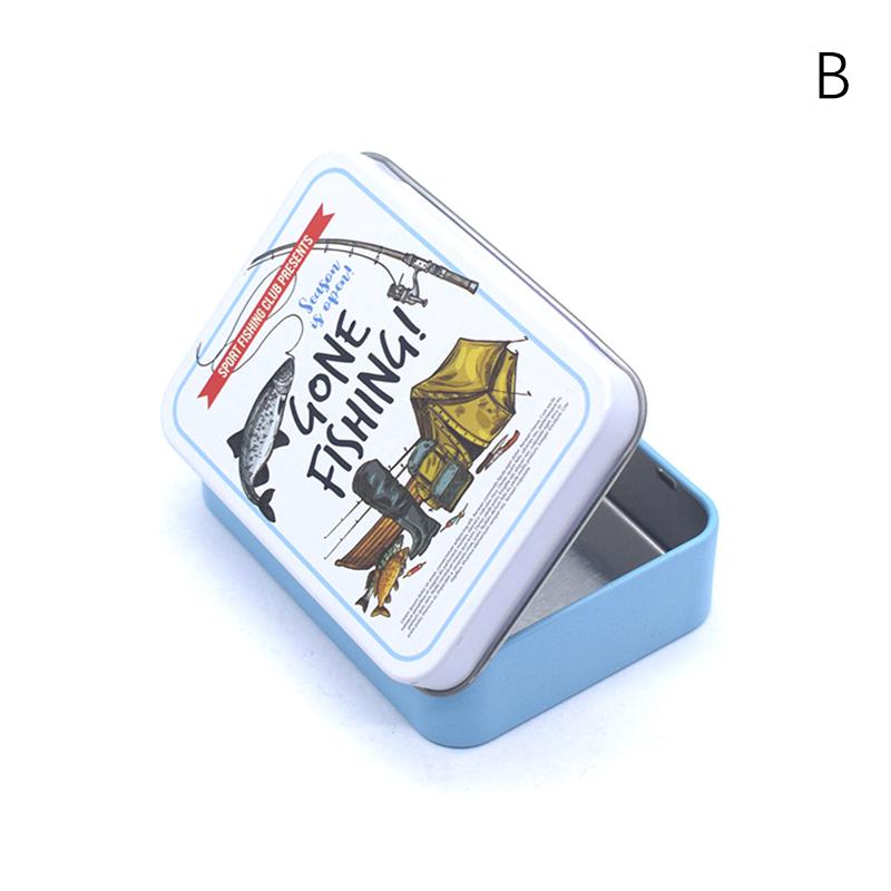 Small Cartoon Tin Box Hairpin Storage Case Rectangular Jewelry Cosmetic Organizer For Candy Pill Hinged Empty Box