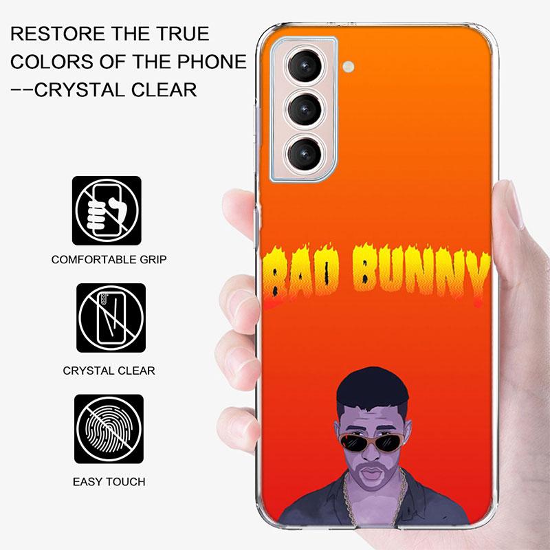B-Bad B-Bunny Phone Case For Samsung Galaxy S25 Edge S24 S23 FE S21 S20 S10 Plus S22 S26 Ultra Cover Clear Cases TPU Capa Shell