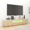 Vidaxl Szafka Tv Z Oświetleniem Led, Kolor Dąb Sonoma, 180X35X40 Cm