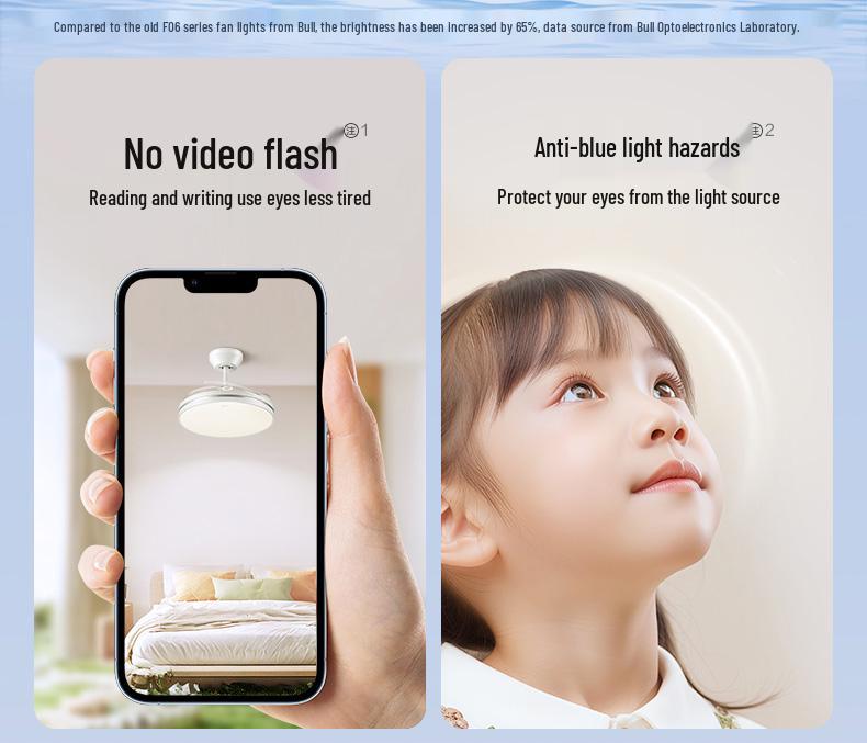 Smart Energy-Saving Ceiling Fan with Silent Remote Control and Eye-Friendly Light for Bedroom or Dining Room