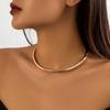 Colier Guler Torc din Metal Fier Forjat Vintage Femei Gotic Culoare Aurie Lanț Neted Reglabil Bijuterii de Modă Steampunk Petrecere Cadou