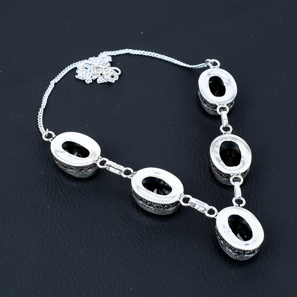 Black Spinel Gemstone Handmade 925 Sterling Silver Necklace, Antique Jewelry Necklace, Black Spinel Necklace For Women, Jewelry For Gifts