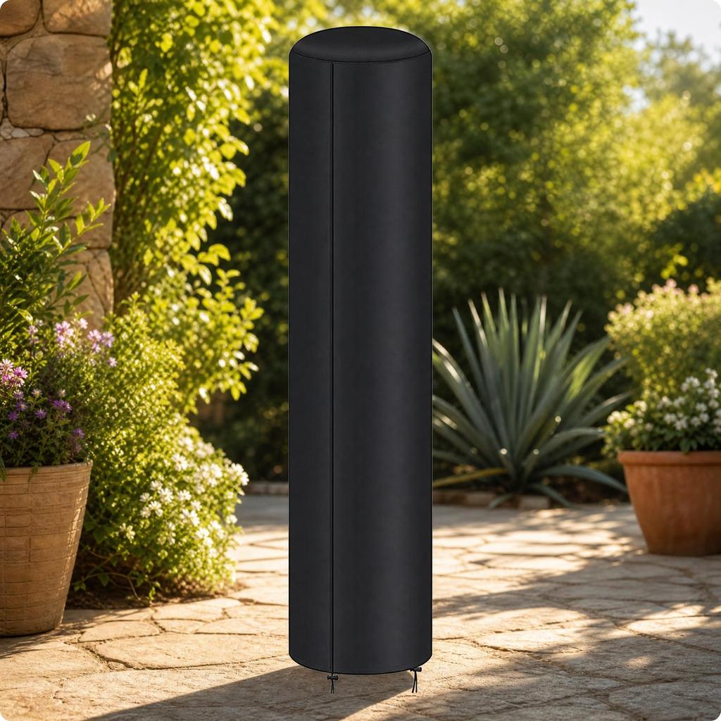 Cylindrical Solar Shower Guard Cover Adjustable for Garden