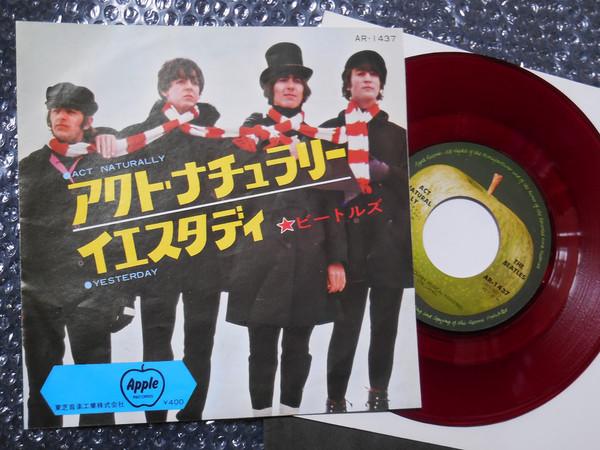 

7-дюймовая пластинка BEATLES - Act Naturally / Yesterday (- Красный V AR1437 APPLE 1970 Япония Рок Б/У