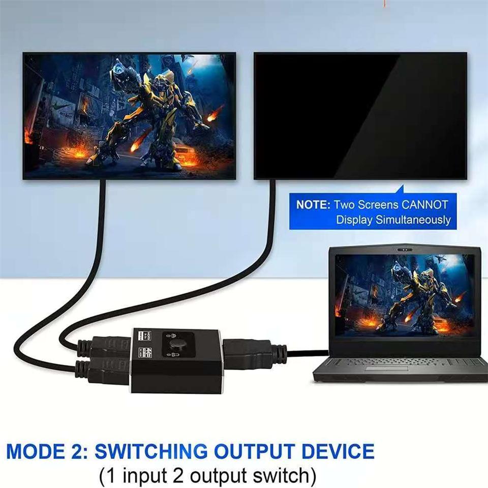 2026 Best HDMI Switcher 4K Bi-Direction 2.0 HDMI Switch 1x2/2x1 Adapter 2 in 1 out Converter for PS4 PS5 TV Box HDMI Splitter 4