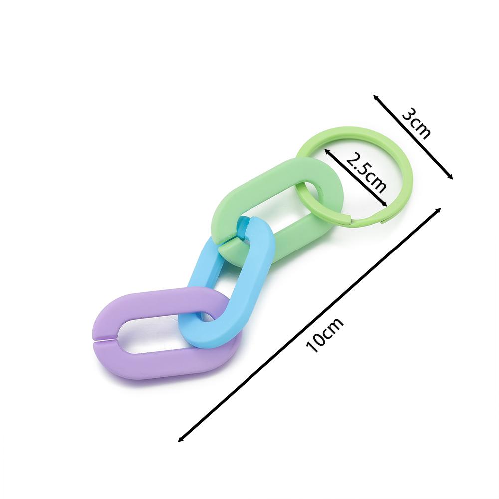 1pc Colorful Acrylic Links Chain Keychain Handmade Car Key Ring for Women Men Handbag Accessories DIY Friendship Gifts
