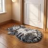 2D Home Decor Carpet Anti-fouling Cartoon Carpet Cute Cat-Shaped Area Rug  Bedrooms
