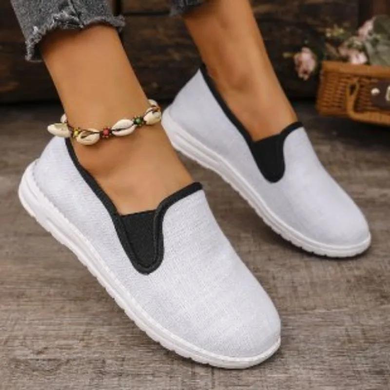

Casual Flats Shoes for Women 2026 High Quality Slip on Women s Flats Outdoor Women Sewing Round Toe Soft Bottom Ladies Shoes 36