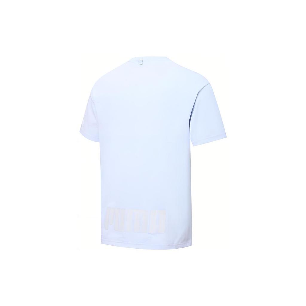 PUMA T Shirts Unisex Ice Blue Crew Neck Moderate Straight Fit 671962-21