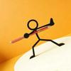 3D Black Stickman Warrior Pen Holder Plastic Funny Pen Ornament 3D Printed Pencil Stand  Student