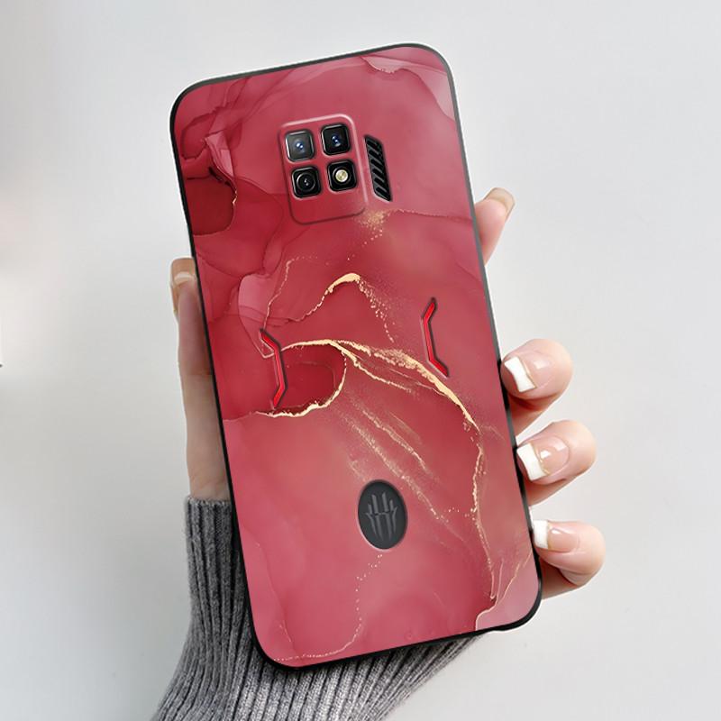 For Nubia Red Magic 7 Pro Case NX709J Back Cover Cute Heart Rabbit Black Soft TPU Phone Case For Red Magic 7S Pro NX709S Shell