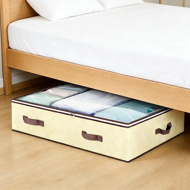 Non-Woven Underbed Quilt Storage Bag Organizer Wardrobe Clothes Dust Moisture-Proof Finishing Bag Foldable Storage Box 100X50X18