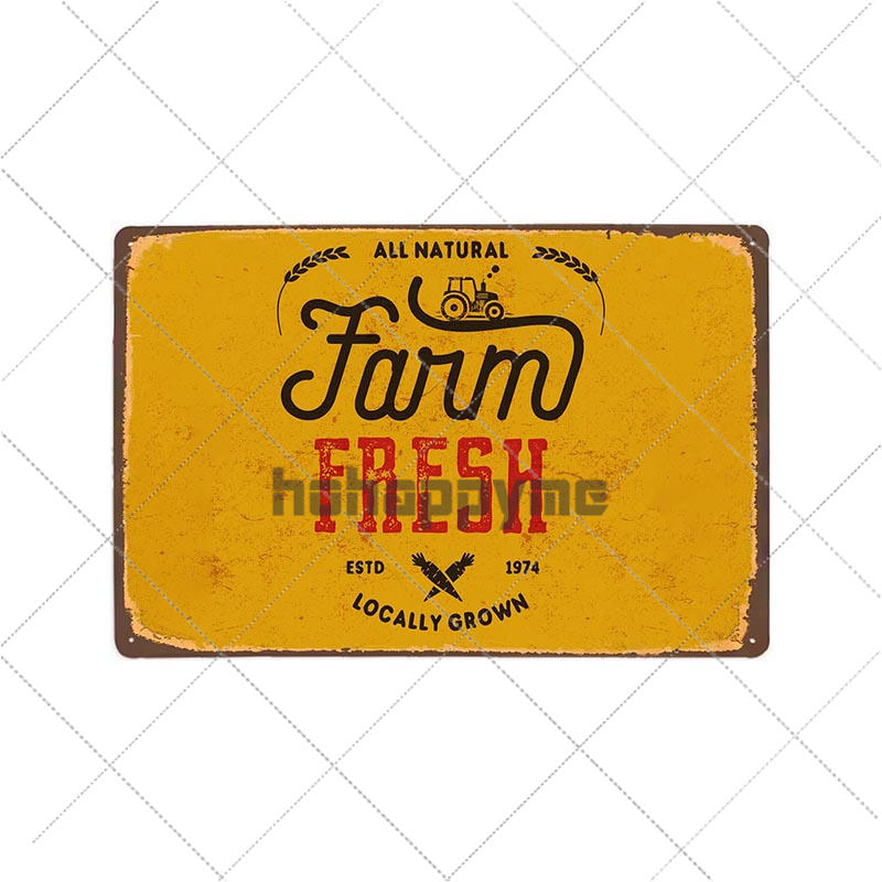 Farm Fresh Tin Sign Plaque Metal Vintage Farmhouse Decor Retro House Decoration Wall Poster 20x30 Cm