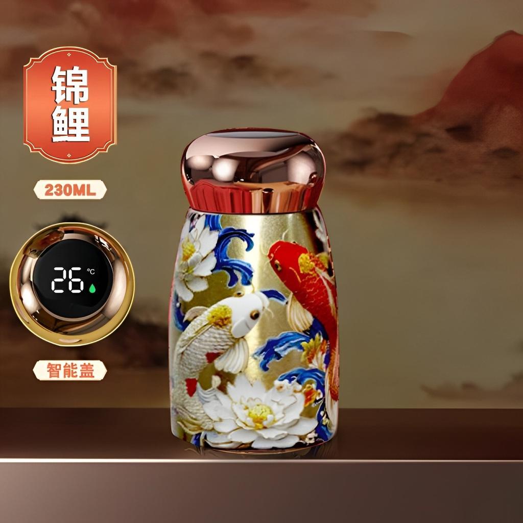 New Guochao Mini Thermos Cup High Value Intelligent Temperature Display Small Capacity Portable Water Cup Guofeng Ceramic Liner