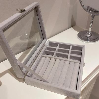 Ins Dustproof Jewelry Box With Cover Oxidation-Proof High-grade Necklace Ring Storage Box With Large Capacity
