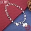 Xiaomi Exquisite 925 Sterling Silver Heart-Shaped 26-Letter Chain Bracelet for Women, Fashionable Wedding Gift, Party Jewelry