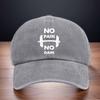 Printed Barbell Pattern Baseball Cap Letters NO NO GAIN Curved Brim Hat Fashionable and Versatile Hip-hop Hat