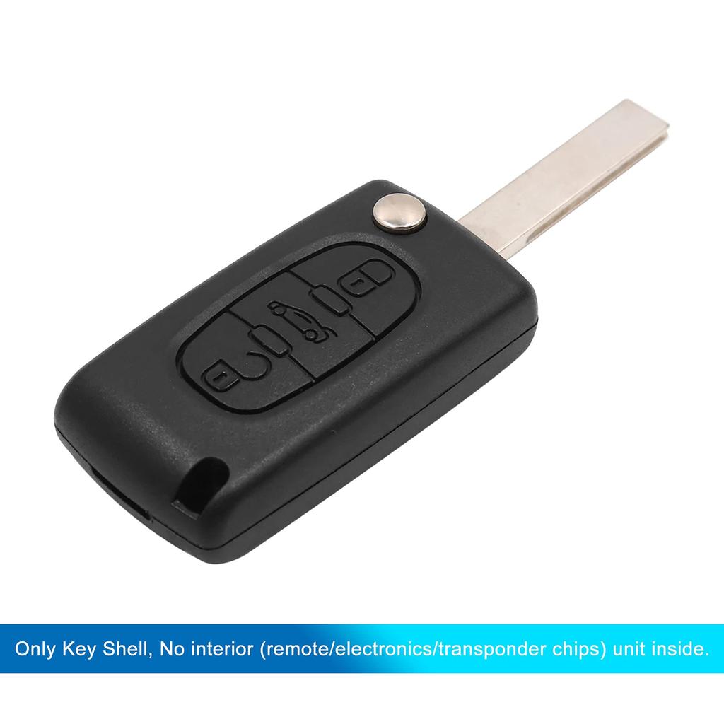 uxcell Car Key Shell Raw Fresh Key Fob Remote Control 3 Buttons Compatible with Peugeot for 207 307cc 308
