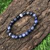 8mm Natural Sodalite Gemstone Handmade Round Beads Jewelry Designer Stretch Bracelet 7.5" For Husband/Wife RBB-25