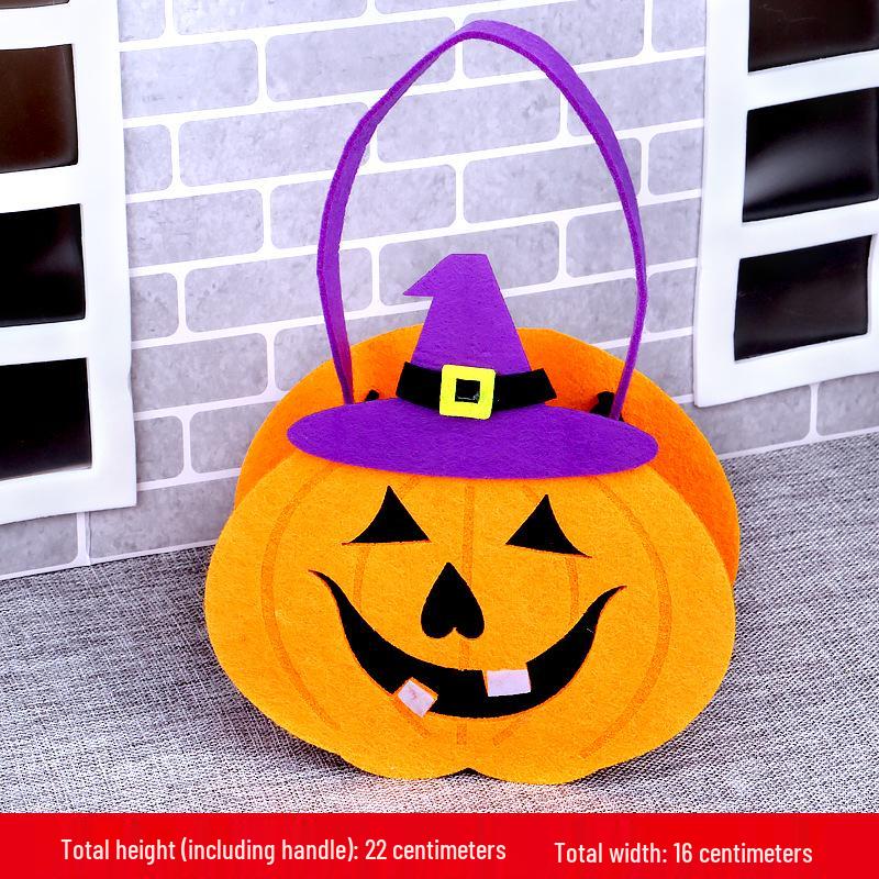 Halloween Pumpkin Trick-or-Treat Children's Handbag - Handmade Small Gift Material Pack