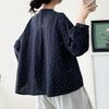 2026 Early Spring Women's Japanese Style Floral Cotton Gauze Lantern Sleeve Top