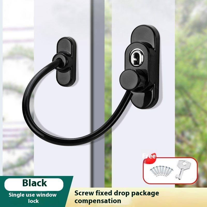

Child Safety Window Lock Limit Device Anti-theft High-altitude Protection For Sliding & Outward-swinging Doors Windproof чёрный