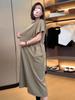 Women's Plus Size Korean Style Summer Casual Dress - Loose, Slimming, Short Sleeve