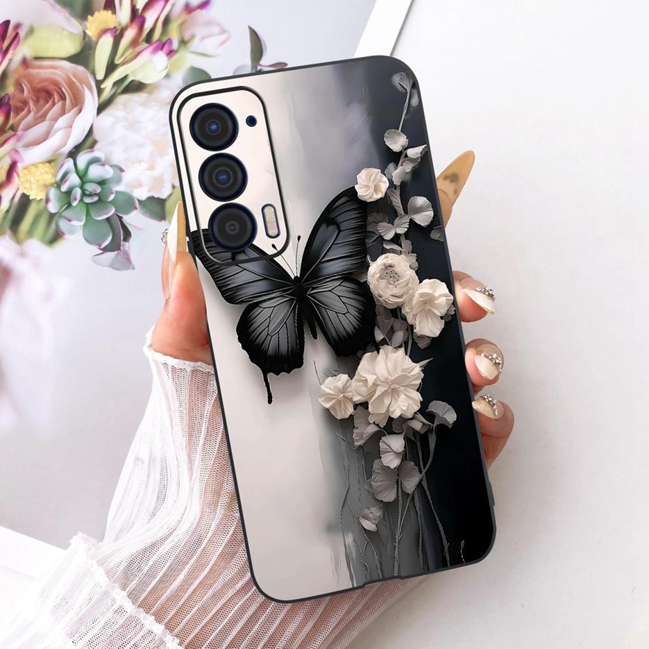 For Motorola Edge 2021 Case XT2141-1 Luxury Butterfly Tree Painted Cover Soft Silicone Case For Motorola Edge 2021 Edge2021 Bags