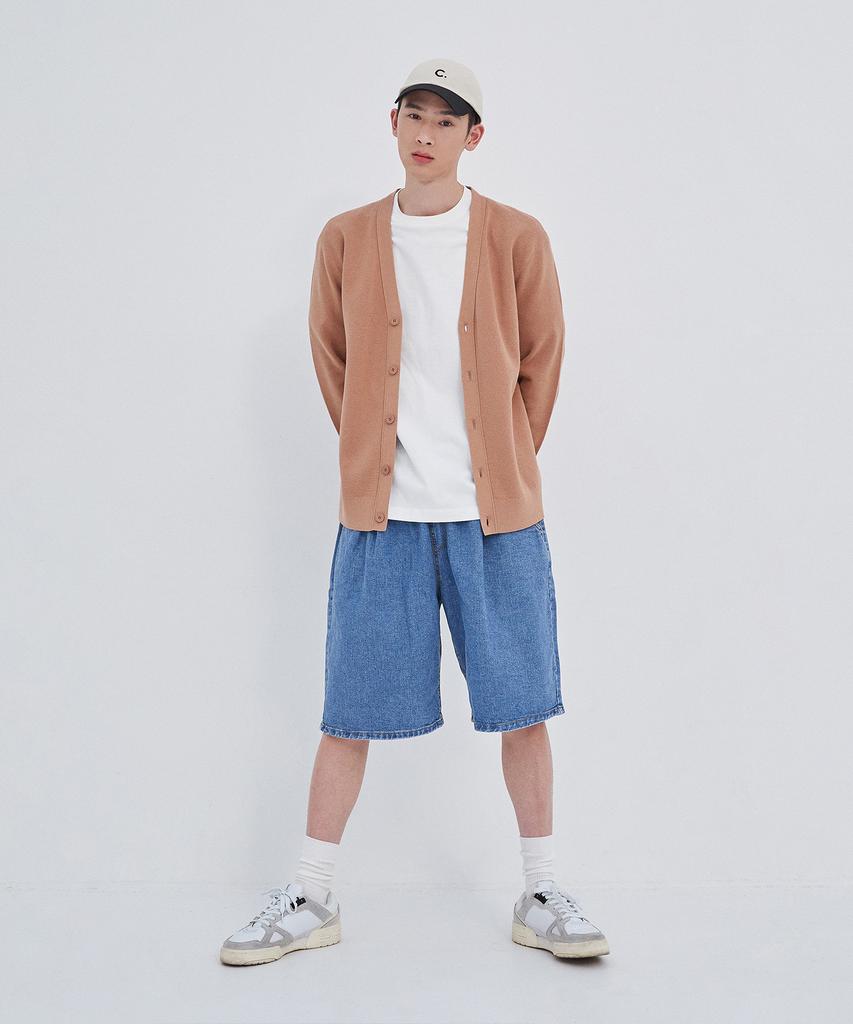 Basic House Uni Supima Semi-Overfit Cardigan Orange Lwcd2101