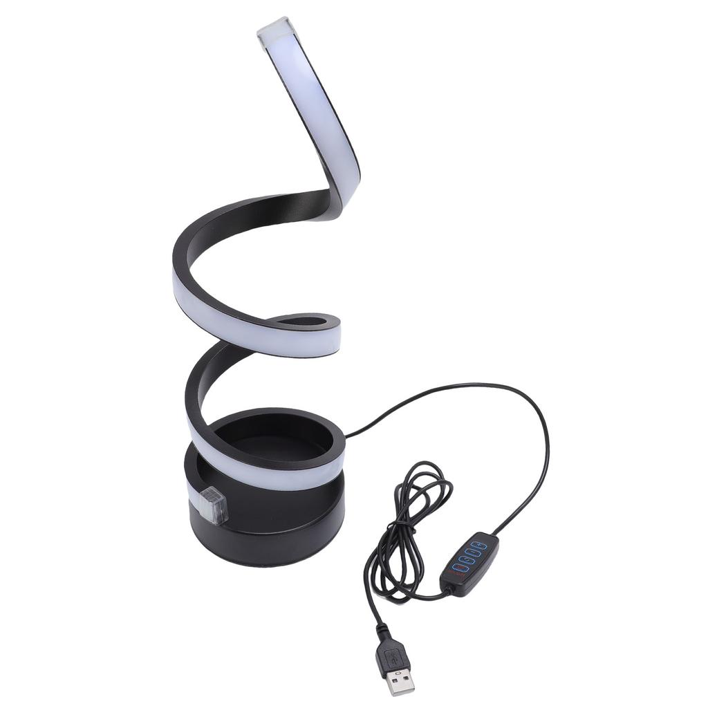 Modern Spiral RGB Table Lamp Unique 7 Colors 10 Light Modes LED Dimmable Nightstand Lamp for Living Room Bedroom Office