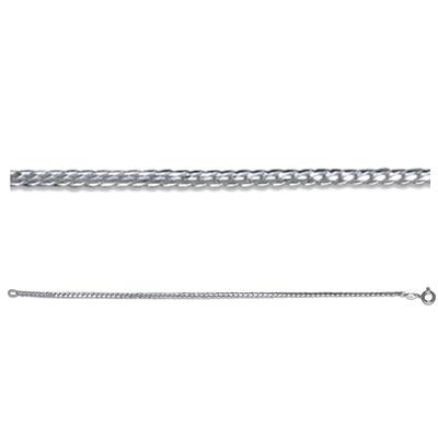 [R7201] - Silver 'English Mesh' Silver Chain (rhodium) - 40cm 2mm