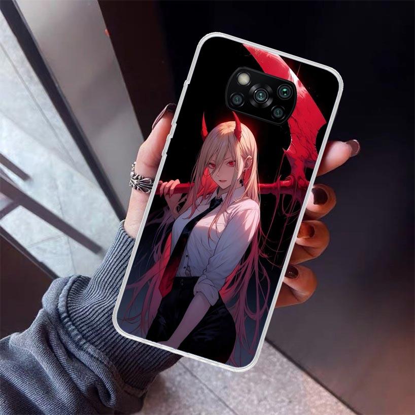 C-Chainsaw Mans Power Phone Case For Xiaomi Poco X7 X6 X5 Pro F7 Ultra Redmi 15C 15 13 13C 12 12C 10 10A 10C 9 9A 9C 9T Shell Po