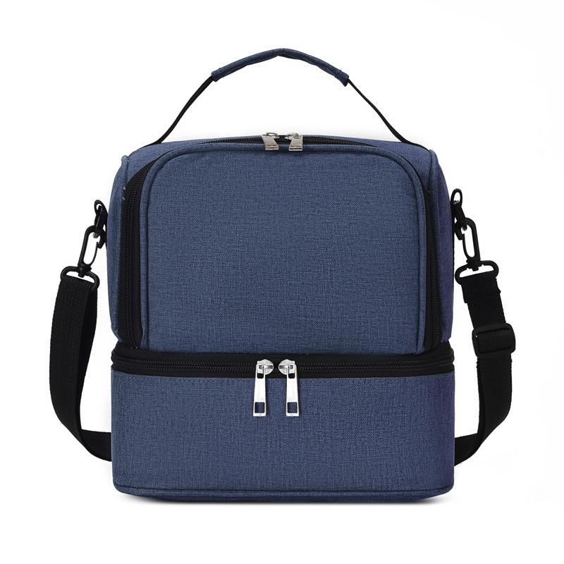 Borsa da picnic portatile a doppio strato Borsa da pranzo con isolamento termico per frigorifero Borse per alimenti Bento Contenitore da campeggio Dispositivo di raffreddamento per bevande