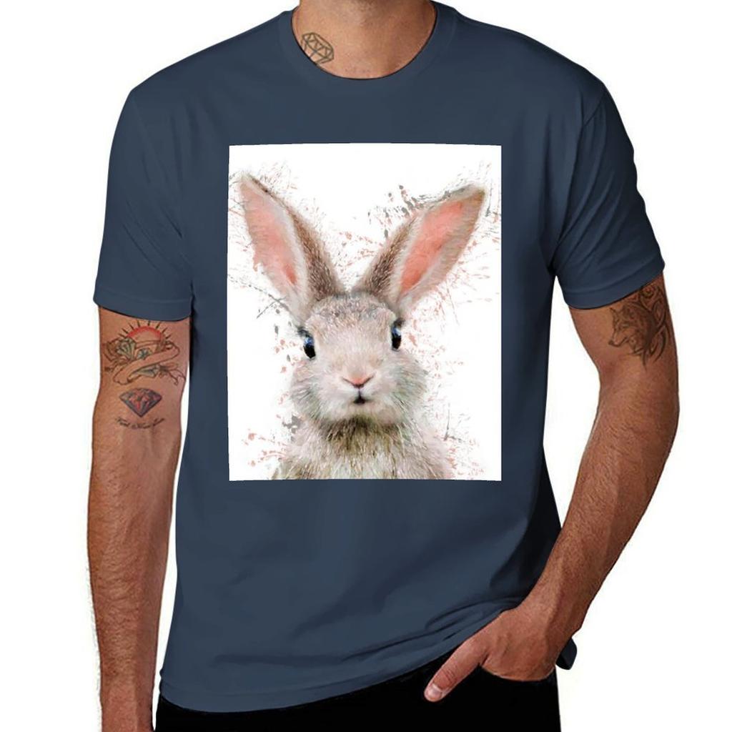 Rabbit Watercolor Animals Nursery Decor Tshirt Classic Basic Casual Tshirt