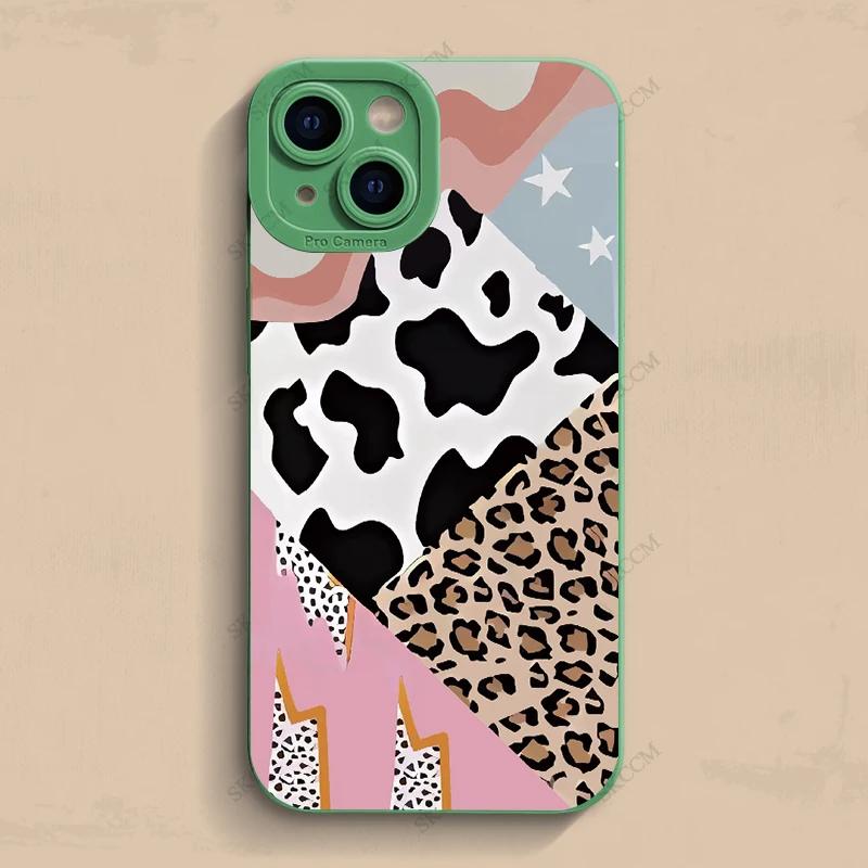 

Креативный леопардовый коровий силиконовый чехол для телефона для iPhone 15 14 11 Pro Max 12 13 Mini 7 8 Plus X XR XS Max Мягкая противоударная крышка iPhone 12 Mini