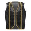 Dziecięcy średniowieczny frak Steampunk Bez rękawów Złota dekoracja Wykończenia Ozdobiona kamizelka Gotyckie kurtki Kostium kamizelki