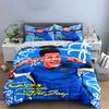 Blue Jersey, White Graffiti. Bedding Sets Duvet Cover Sets Duvet Covers Pillowcases(1 * Duvet Cover 2 * Pillowcases Without Duvet Insert)