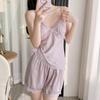 2025 Sexy Damen-Eisseiden-Pyjamaset: Einfarbiges Camisole & Shorts für den Sommer